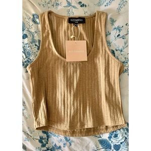NWT- KITTENISH Beige Crop Top